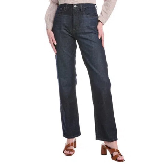 Current/Elliott Denim - Current / Elliott The Cody Dark Wash Straight Leg High Waited Jeans, NEW